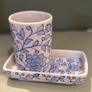 Handmade Pottery Tumbler & Soap Dish